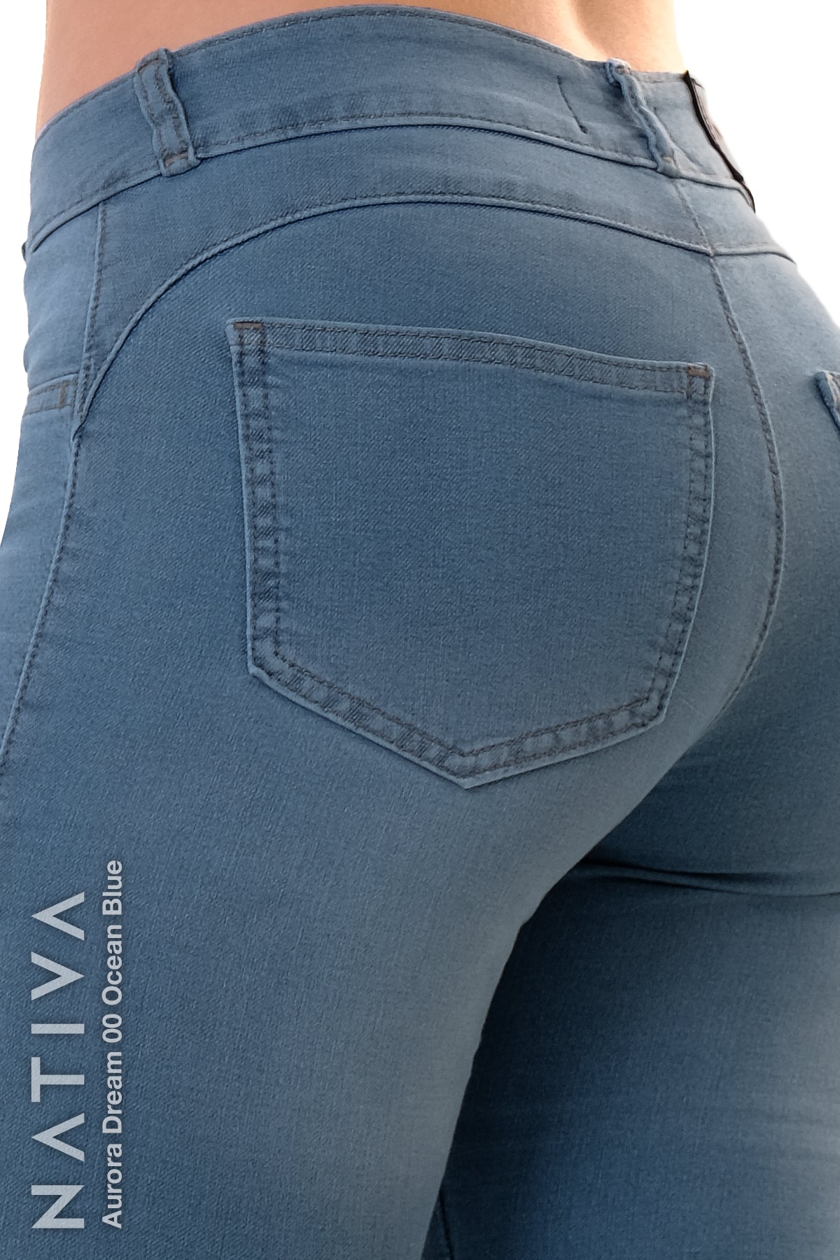 SUPER SKINNY JEANS, AURORA DREAM 00 OCEAN BLUE, Talle Medio. Moldeador Ultra Confortable. Jornada Prolongada. Tecnología No Stress®