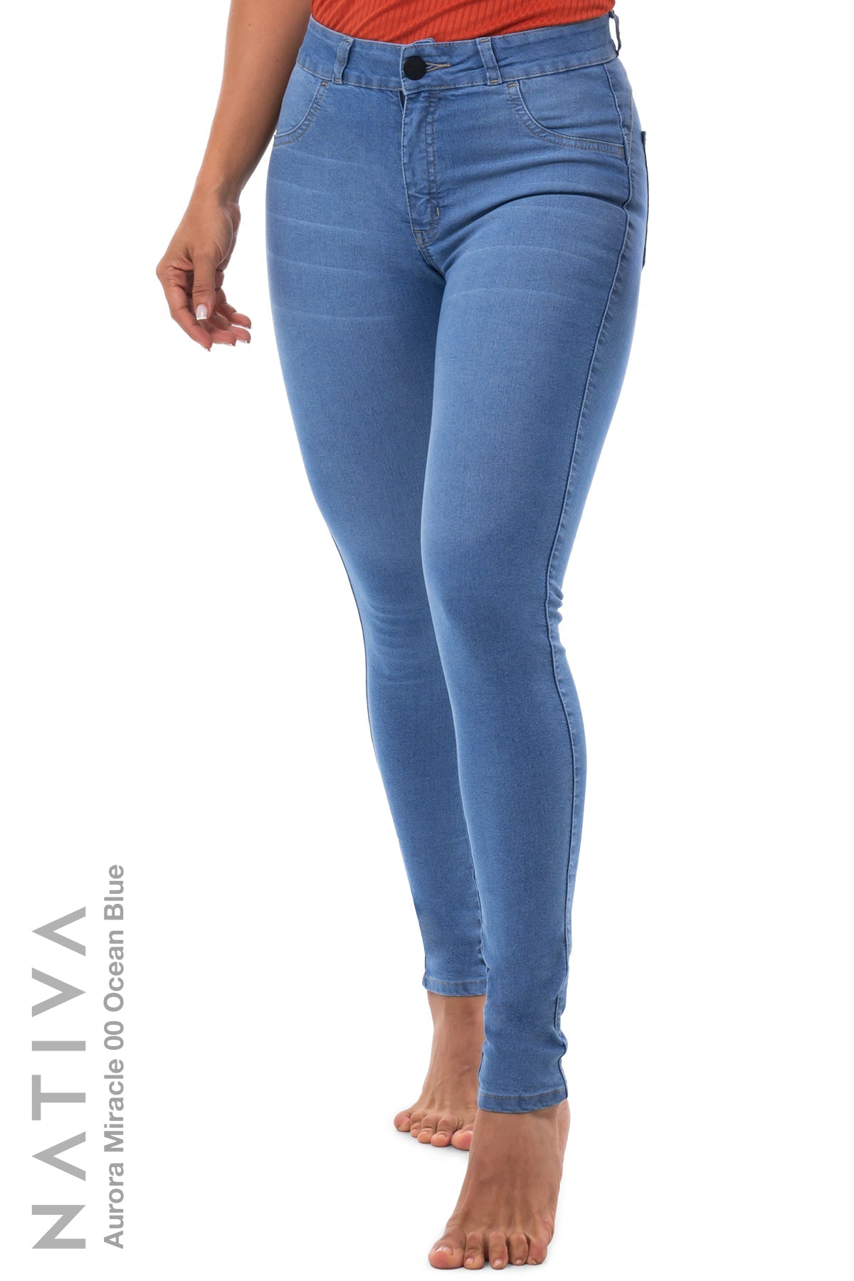 SUPER SKINNY JEANS, AURORA MIRACLE 00 OCEAN BLUE, Talle Medio. Moldeador. Movimiento Intenso. Tecnología No Stress®