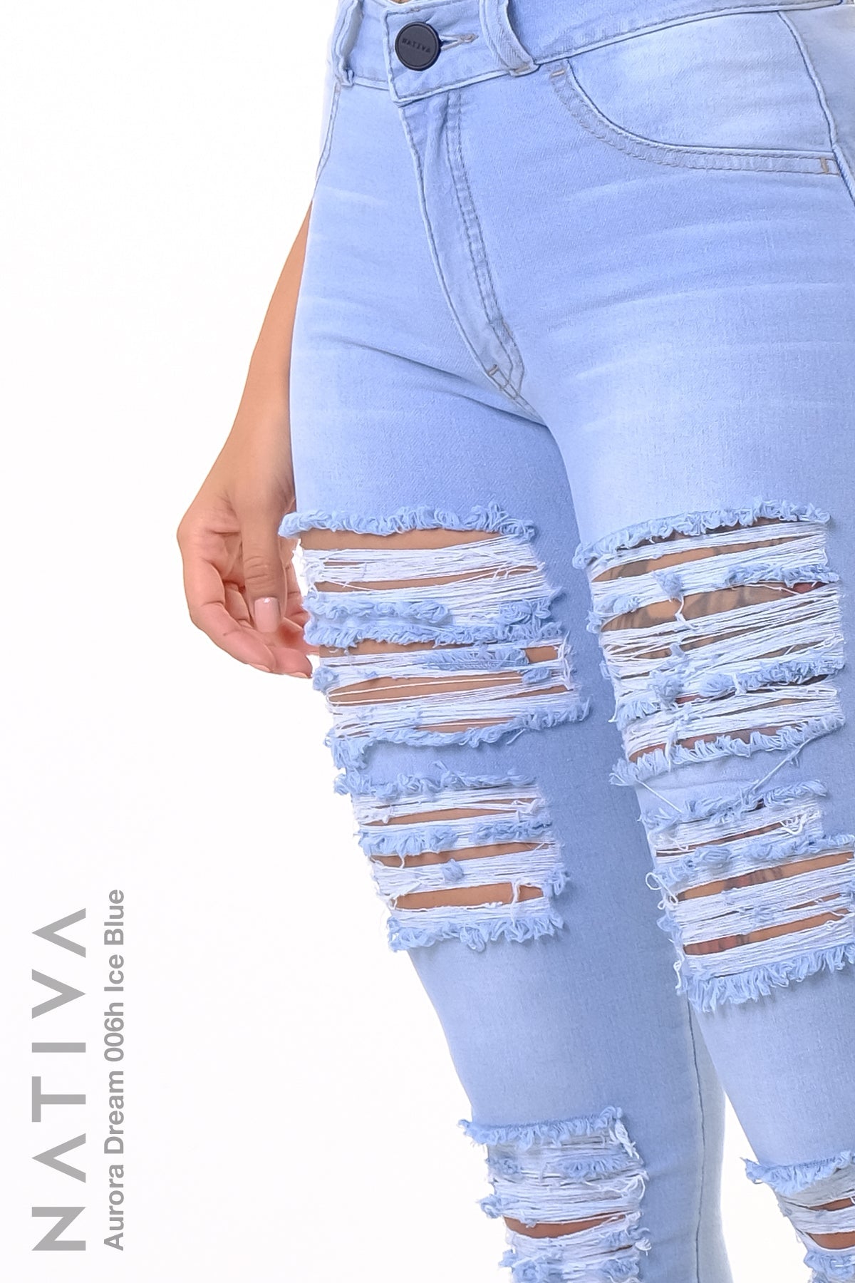 SUPER SKINNY JEANS, AURORA DREAM 006H ICE BLUE, Talle Medio. Moldeador Ultra Confortable. Jornada Prolongada. Tecnología No Stress®