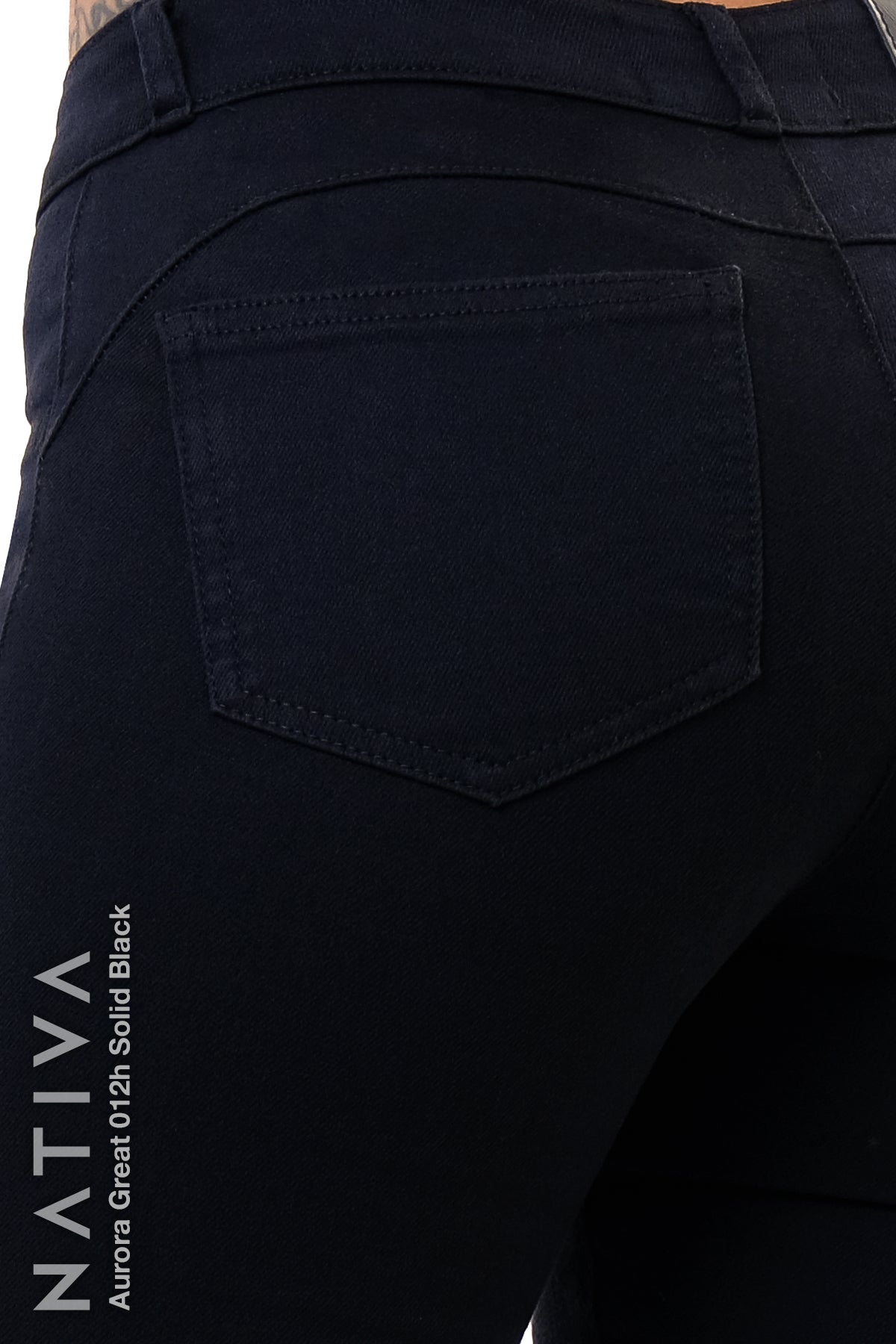 SUPER SKINNY JEANS, AURORA GREAT 012H BLACK, Talle Medio. Moldeador. Cuatro Estaciones. Tecnología No Stress®