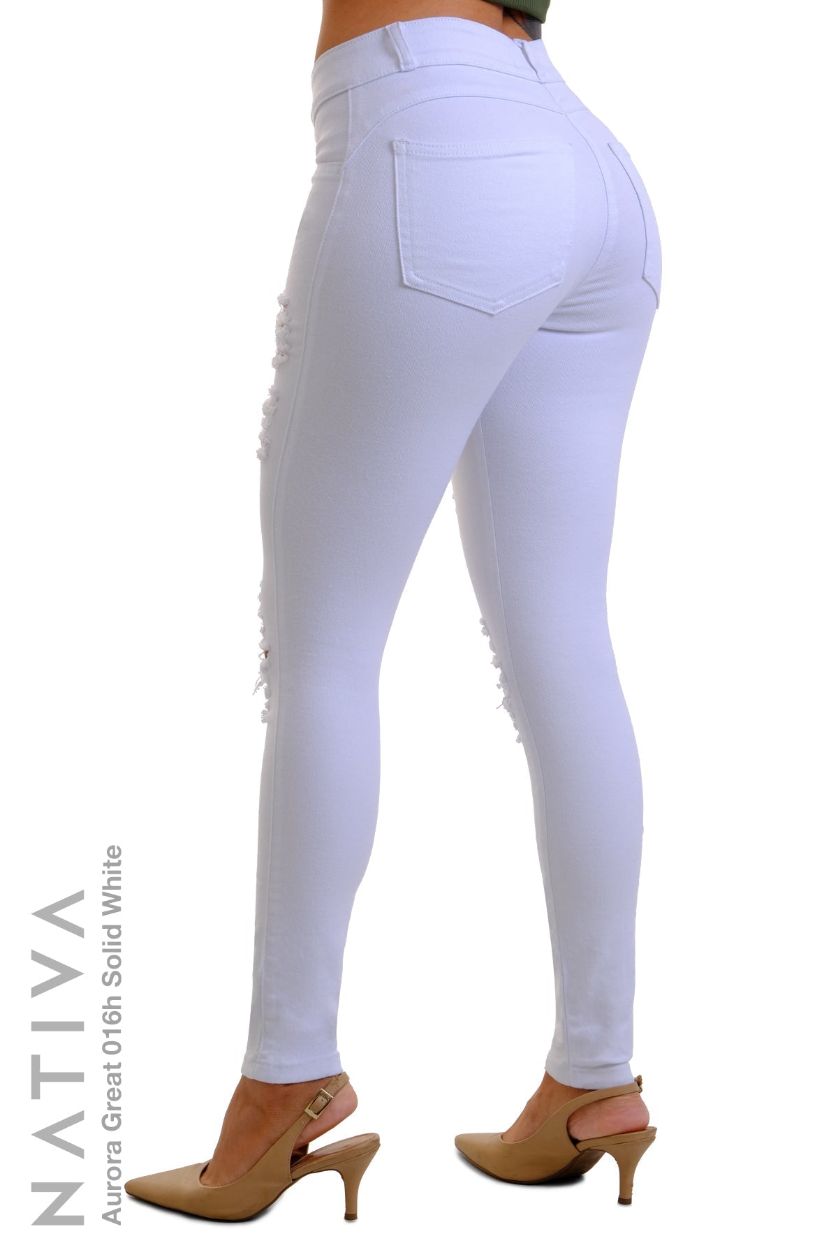SUPER SKINNY JEANS, AURORA GREAT 016H WHITE, Talle Medio. Moldeador. Cuatro Estaciones. Tecnología No Stress®