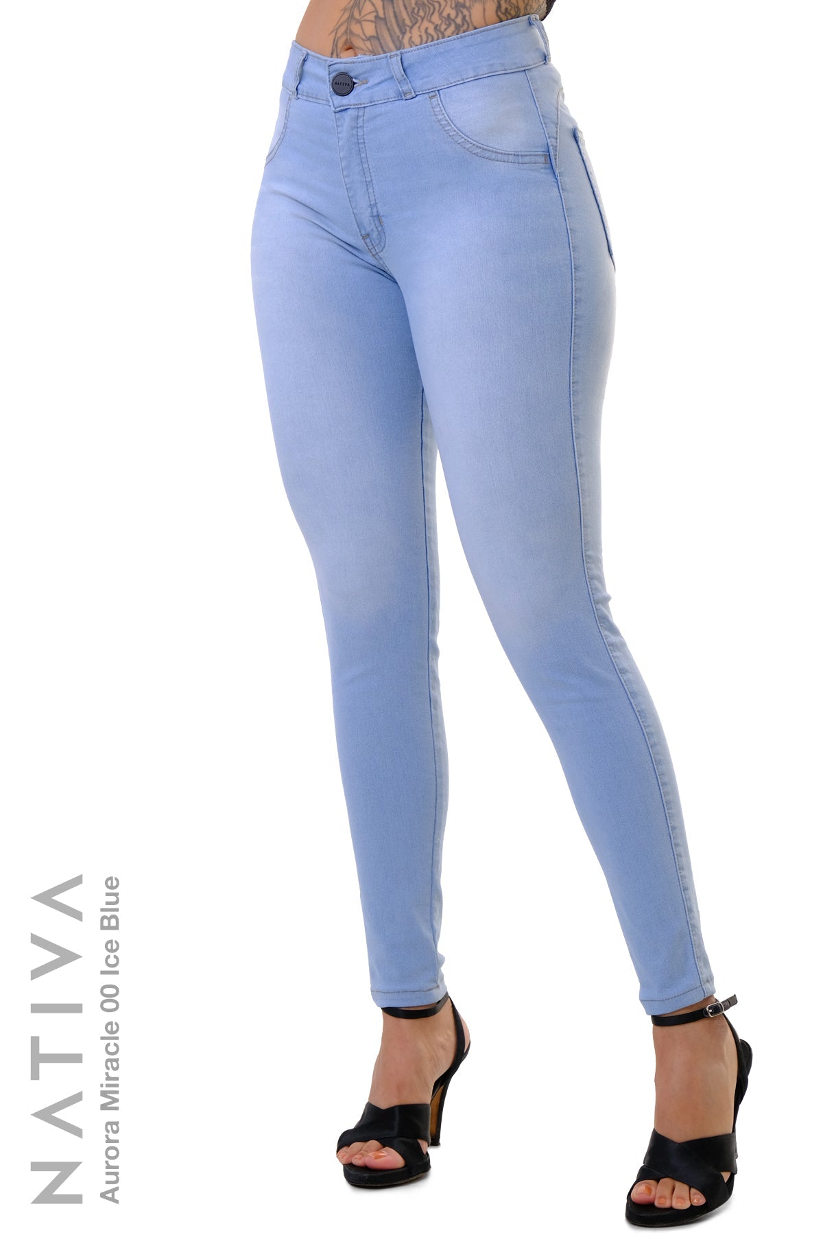 SUPER SKINNY JEANS, AURORA MIRACLE 00 ICE BLUE, Talle Medio. Moldeador. Movimiento Intenso. Tecnología No Stress®