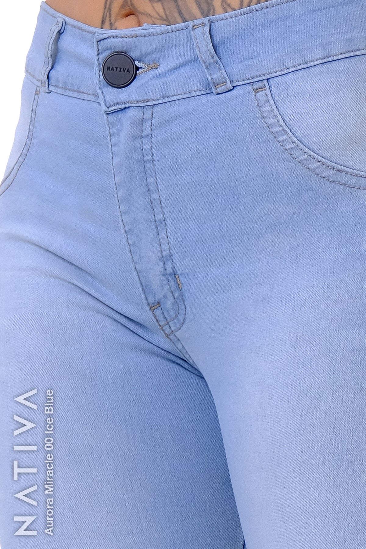 SUPER SKINNY JEANS, AURORA MIRACLE 00 ICE BLUE, Talle Medio. Moldeador. Movimiento Intenso. Tecnología No Stress®