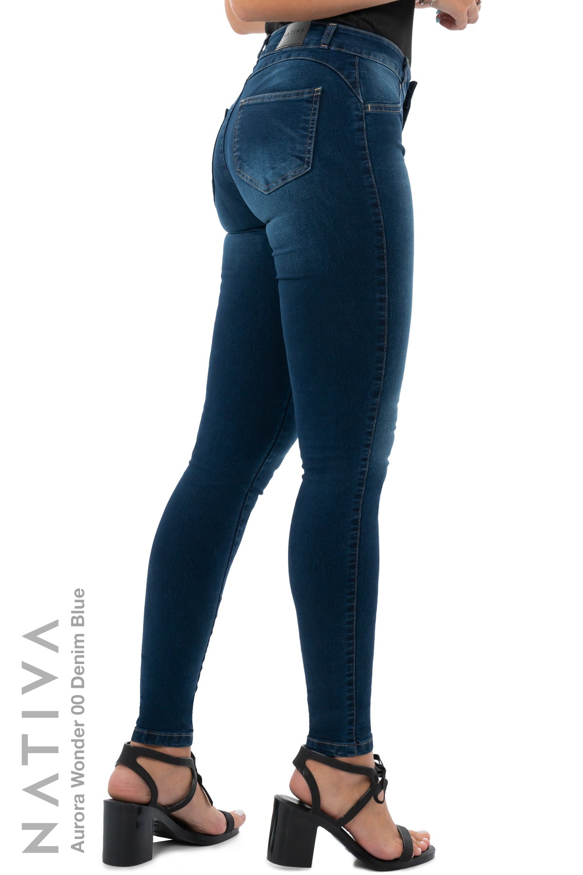 SUPER SKINNY JEANS, AURORA WONDER 00 DENIM BLUE, Talle Medio. Moldeador y Afirmador. Casual 7 días. Tecnología No Stress®