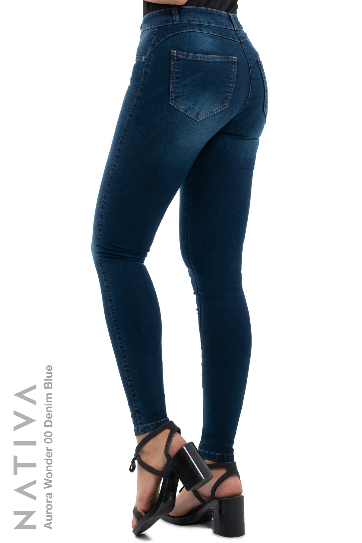 SUPER SKINNY JEANS, AURORA WONDER 00 DENIM BLUE, Talle Medio. Moldeador y Afirmador. Casual 7 días. Tecnología No Stress®