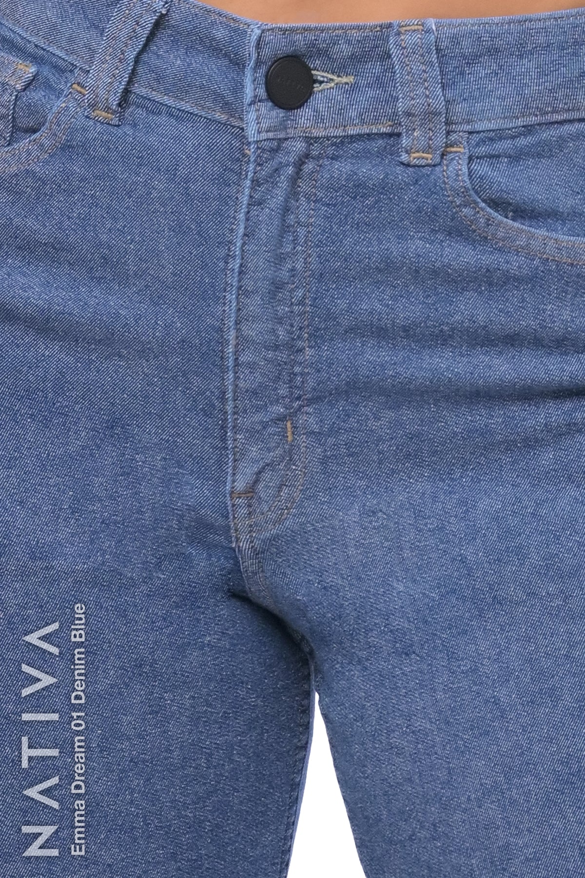 STRAIGH JEANS, EMMA DREAM 01 DENIM BLUE. Talle Alto. Con tejidos ESFD (Extreme Stretch Flattering Denim). Cintura Ajustable PERFECT FIT®