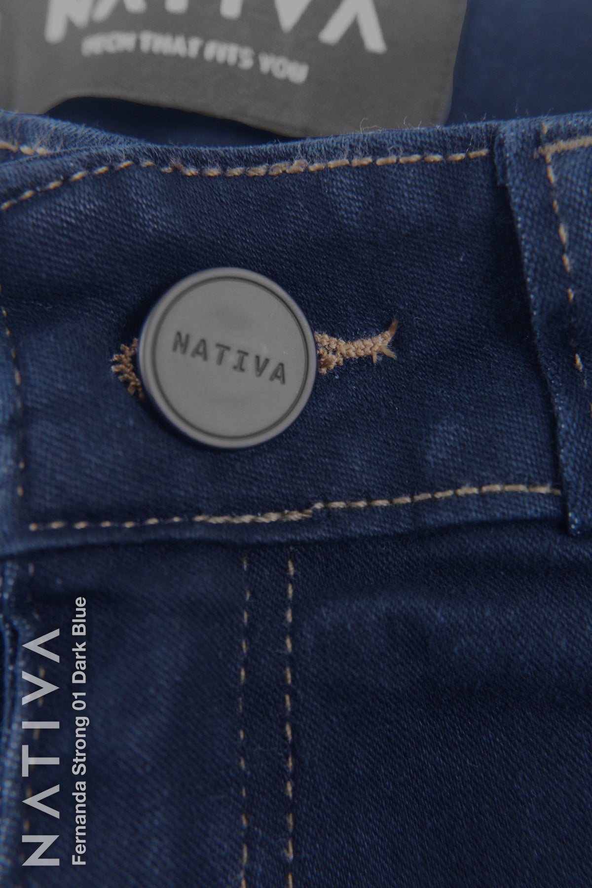 STRAIGHT JEANS, FERNANDA STRONG 01 DARK BLUE. Talle Alto. Con tejidos ESFD (Extreme Stretch Flattering Denim). Cintura Ajustable PERFECT FIT®