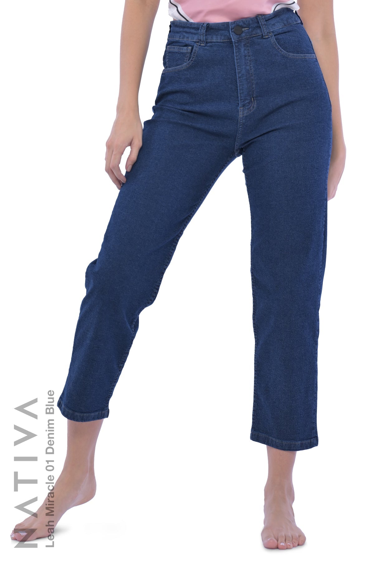 LEGGING JEANS, LEAH MIRACLE 01 DENIM BLUE. Talle Alto. De Fácil Colocado. Para Descanso, Viajes y Vacaciones. Tecnología No Stress®