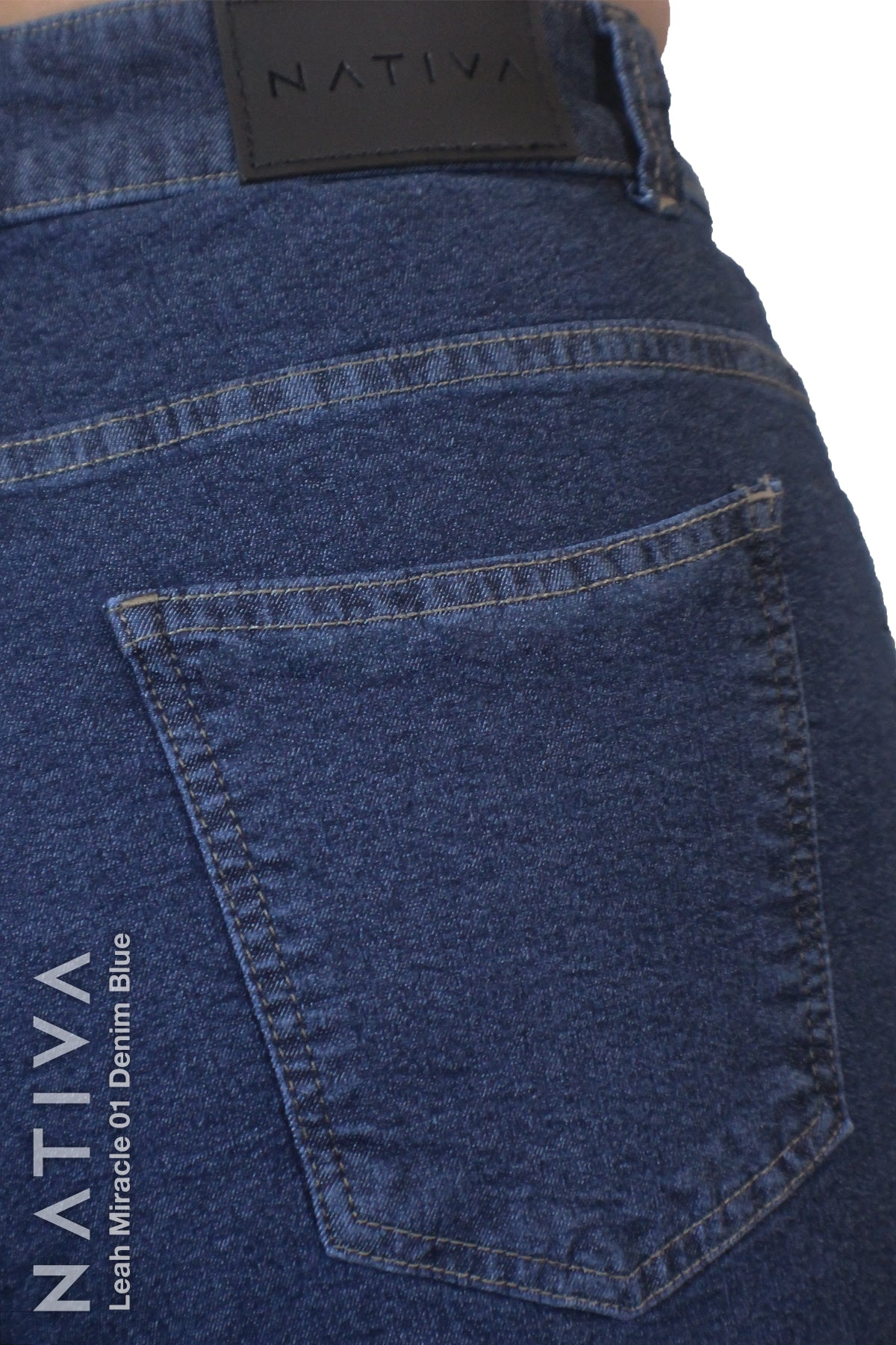 LEGGING JEANS, LEAH MIRACLE 01 DENIM BLUE. Talle Alto. De Fácil Colocado. Para Descanso, Viajes y Vacaciones. Tecnología No Stress®