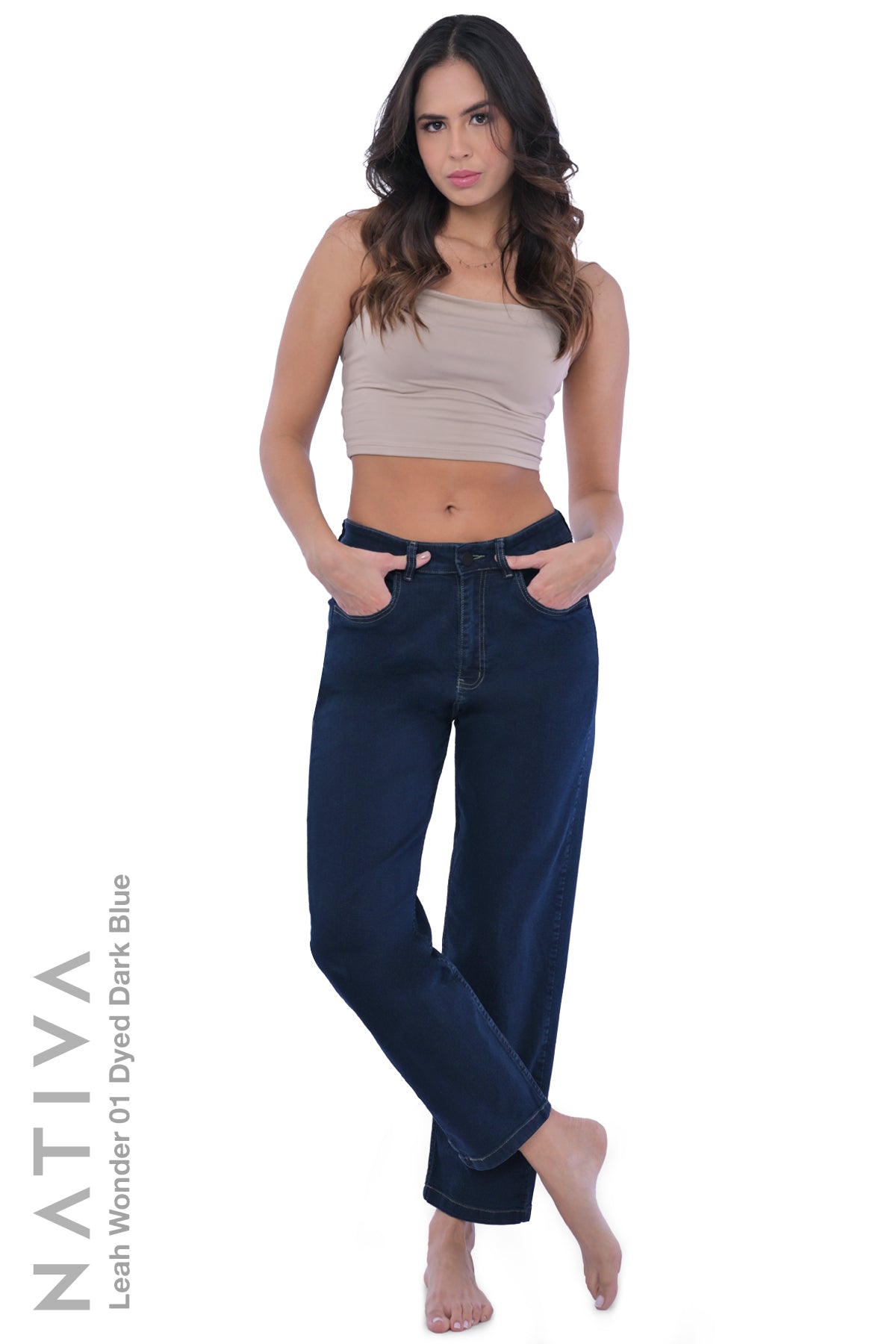 LEGGING JEANS, LEAH WONDER 01 DYED DARK. Talle Alto. De Fácil Colocado. Moldeador y Afirmador. Casual 7 días. Tecnología No Stress®