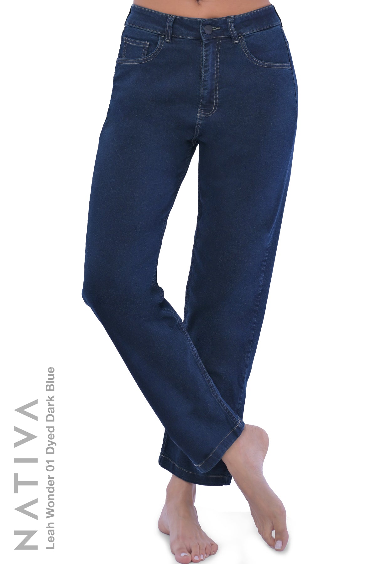 LEGGING JEANS, LEAH WONDER 01 DYED DARK. Talle Alto. De Fácil Colocado. Moldeador y Afirmador. Casual 7 días. Tecnología No Stress®