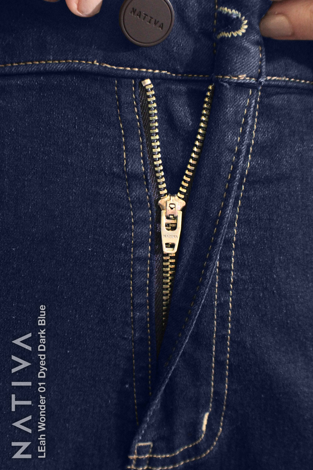 LEGGING JEANS, LEAH WONDER 01 DYED DARK. Talle Alto. De Fácil Colocado. Moldeador y Afirmador. Casual 7 días. Tecnología No Stress®