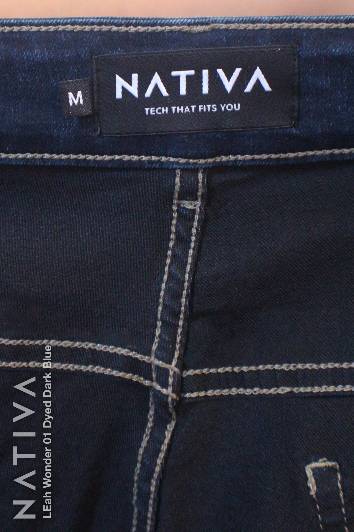 LEGGING JEANS, LEAH WONDER 01 DYED DARK. Talle Alto. De Fácil Colocado. Moldeador y Afirmador. Casual 7 días. Tecnología No Stress®