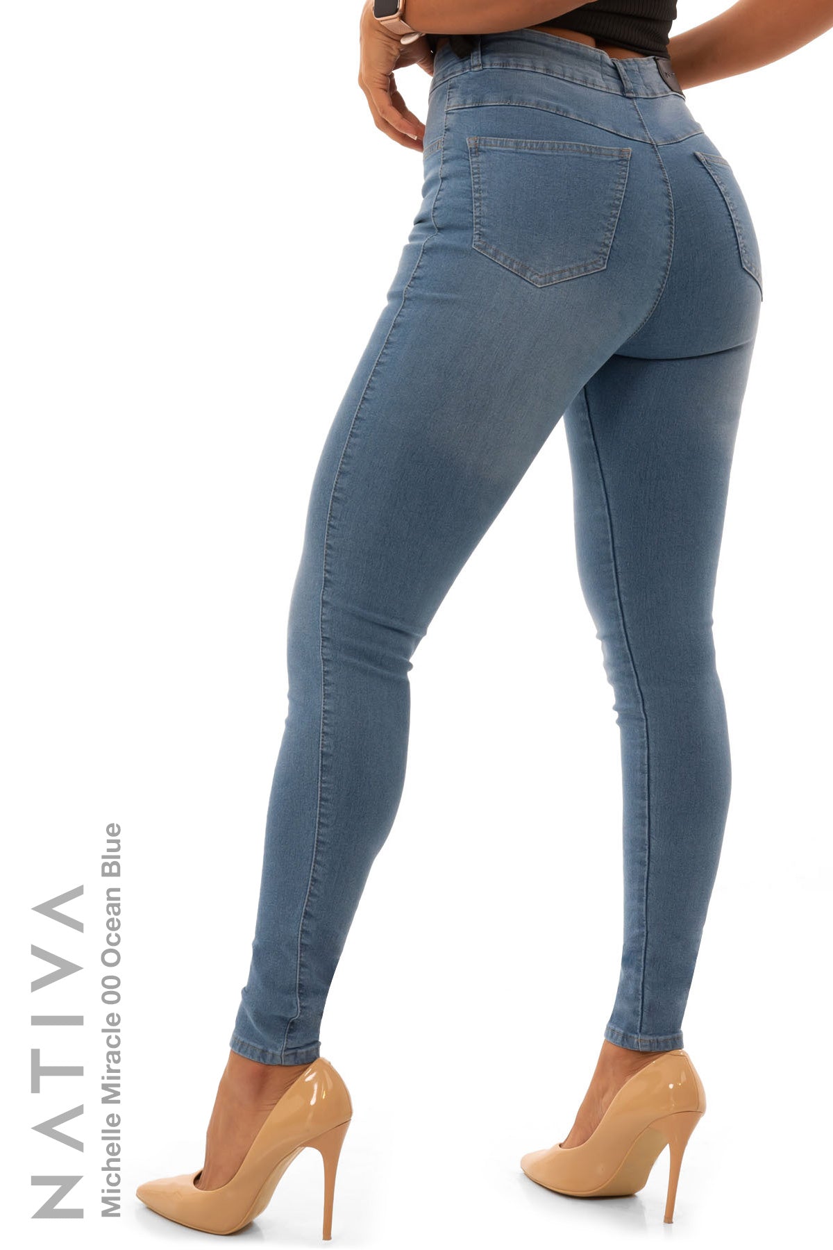 SUPER SKINNY JEANS, MICHELLE MIRACLE 00 OCEAN BLUE, Talle Alto. Moldeador. Movimiento Intenso. Tecnología No Stress®