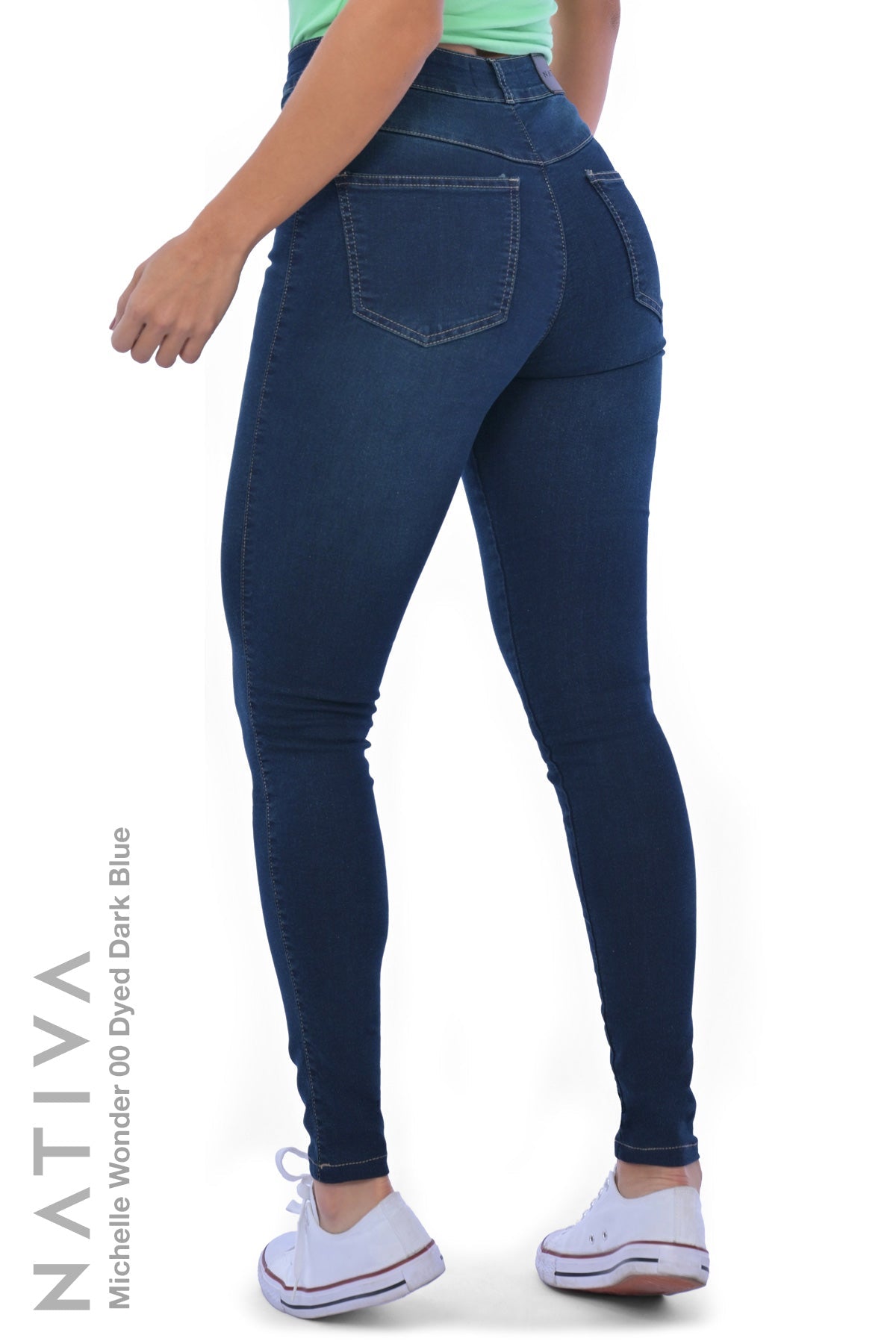 SUPER SKINNY JEANS, MICHELLE WONDER 00 DYED DARK, Talle Alto. Moldeador y Afirmador. Casual 7 días. Tecnología No Stress®