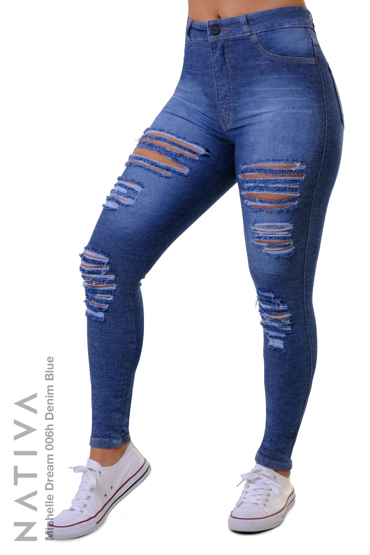 SUPER SKINNY JEANS, MICHELLE DREAM 006H DENIM BLUE, Talle Alto. Moldeador Ultra Confortable. Jornada Prolongada. Tecnología No Stress®
