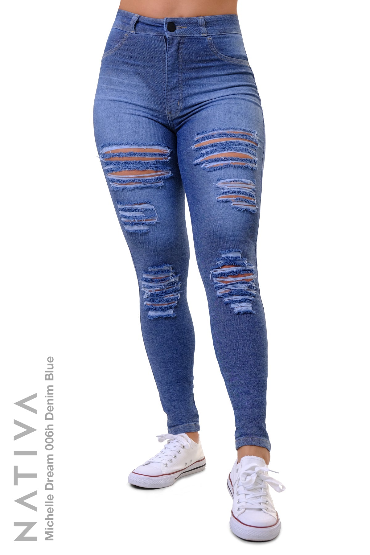 SUPER SKINNY JEANS, MICHELLE DREAM 006H DENIM BLUE, Talle Alto. Moldeador Ultra Confortable. Jornada Prolongada. Tecnología No Stress®