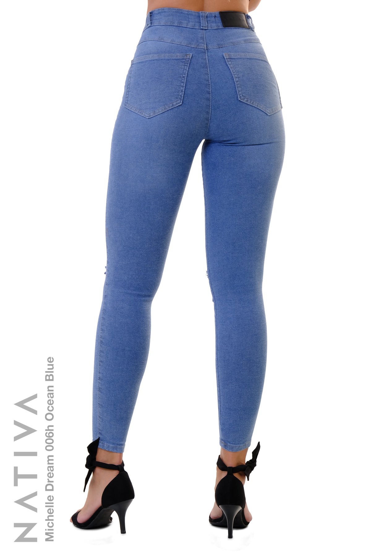 SUPER SKINNY JEANS, MICHELLE DREAM 006H OCEAN BLUE, Talle Alto. Moldeador Ultra Confortable. Jornada Prolongada. Tecnología No Stress®
