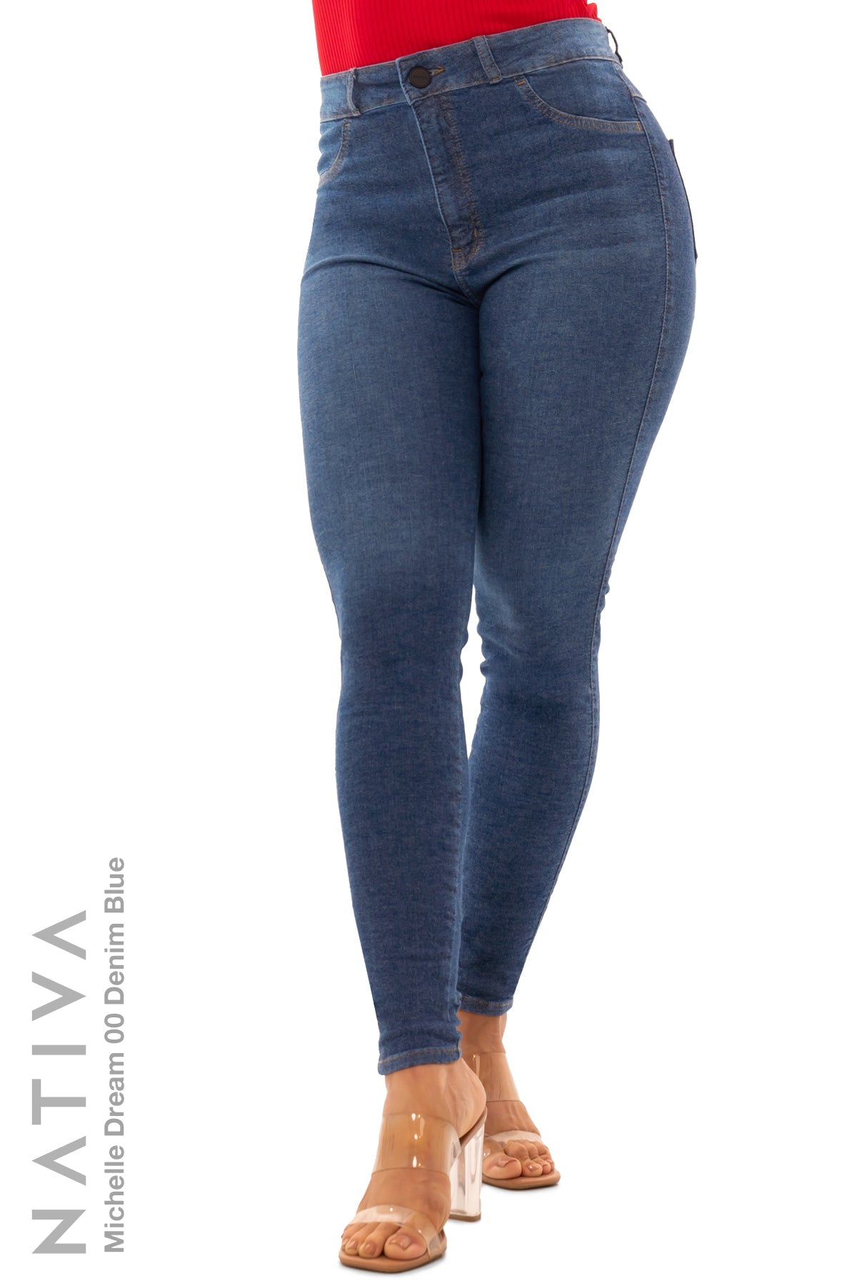 SUPER SKINNY JEANS, MICHELLE DREAM 00 DENIM BLUE, Talle Alto. Moldeador Ultra Confortable. Jornada Prolongada. Tecnología No Stress®