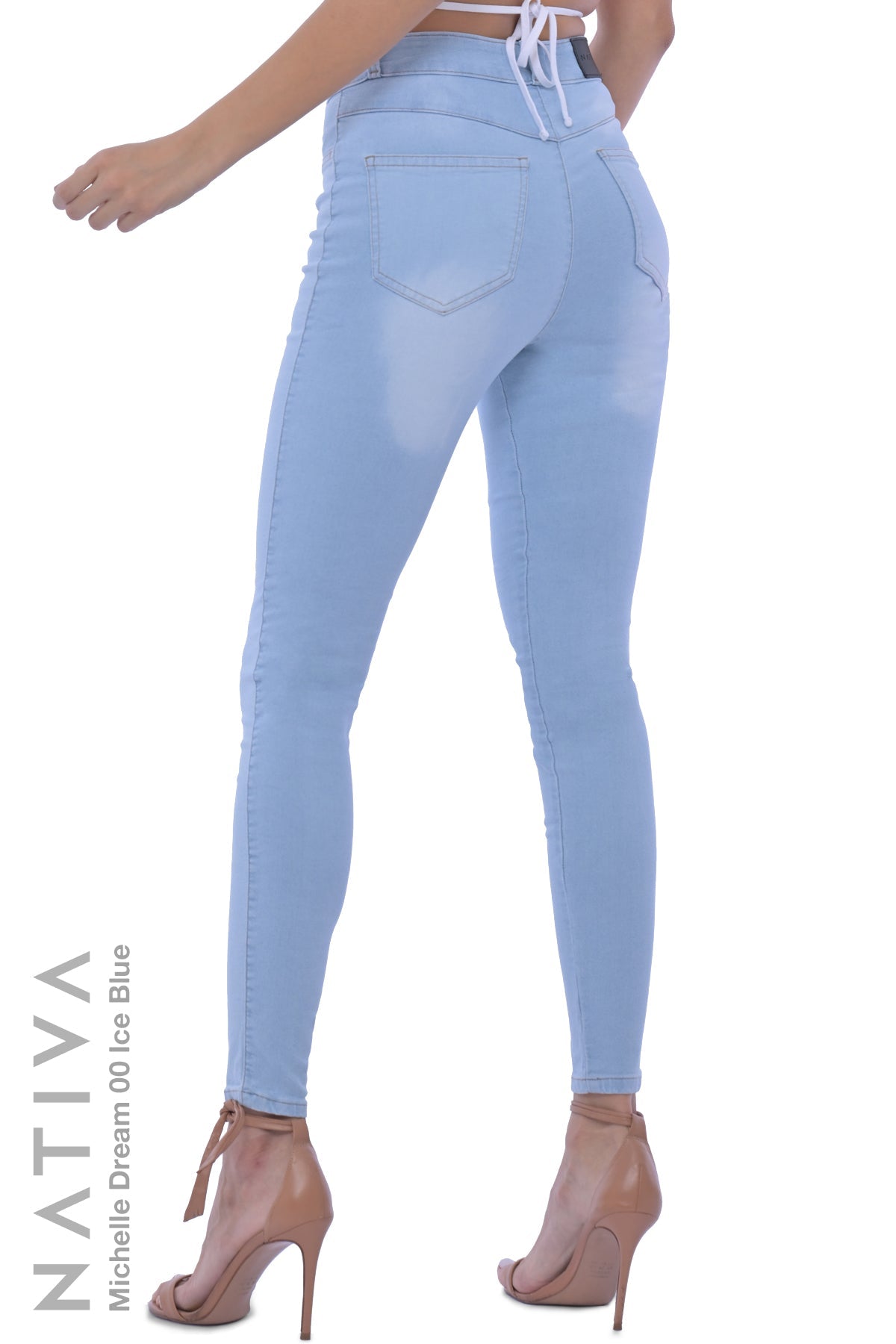 SUPER SKINNY JEANS, MICHELLE DREAM 00 ICE BLUE, Talle Alto. Moldeador Ultra Confortable. Jornada Prolongada. Tecnología No Stress®