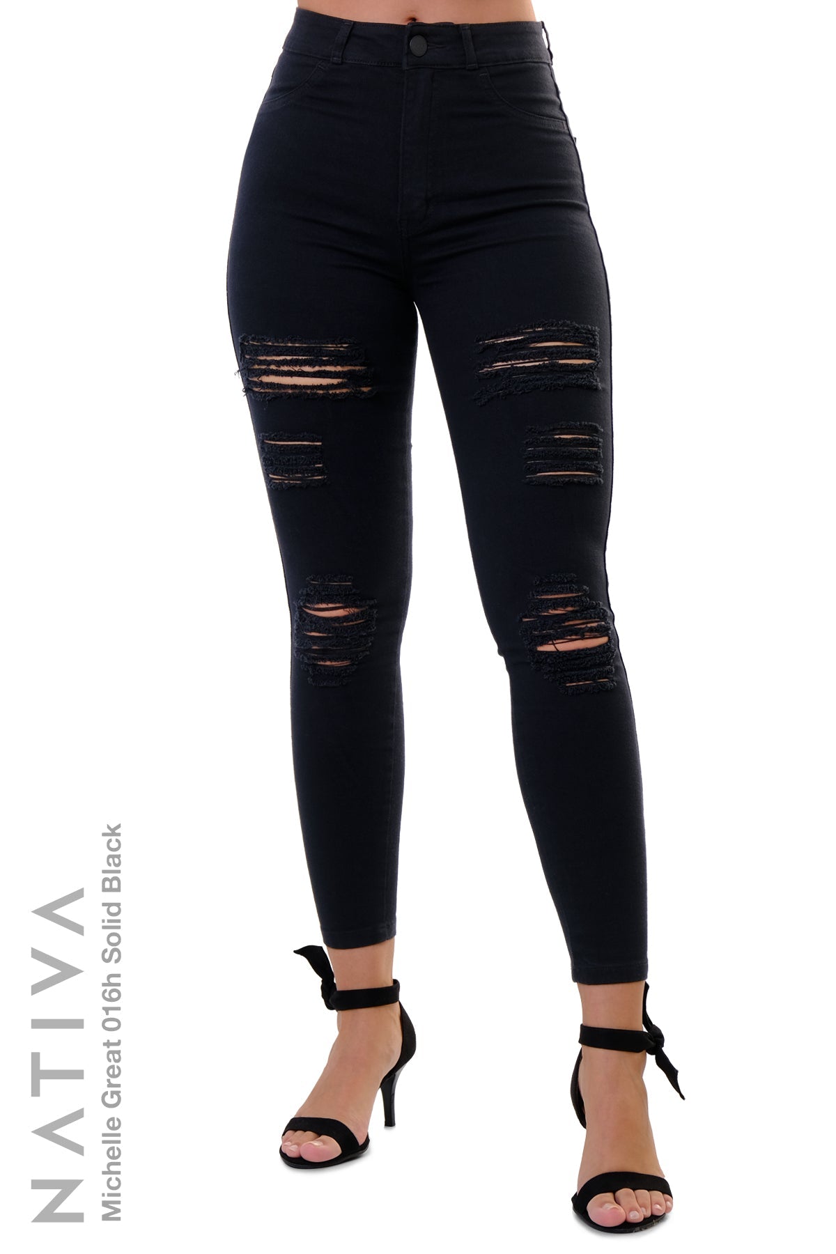 SUPER SKINNY JEANS, MICHELLE GREAT 016H BLACK, Talle Alto. Moldeador. Cuatro Estaciones. Tecnología No Stress®