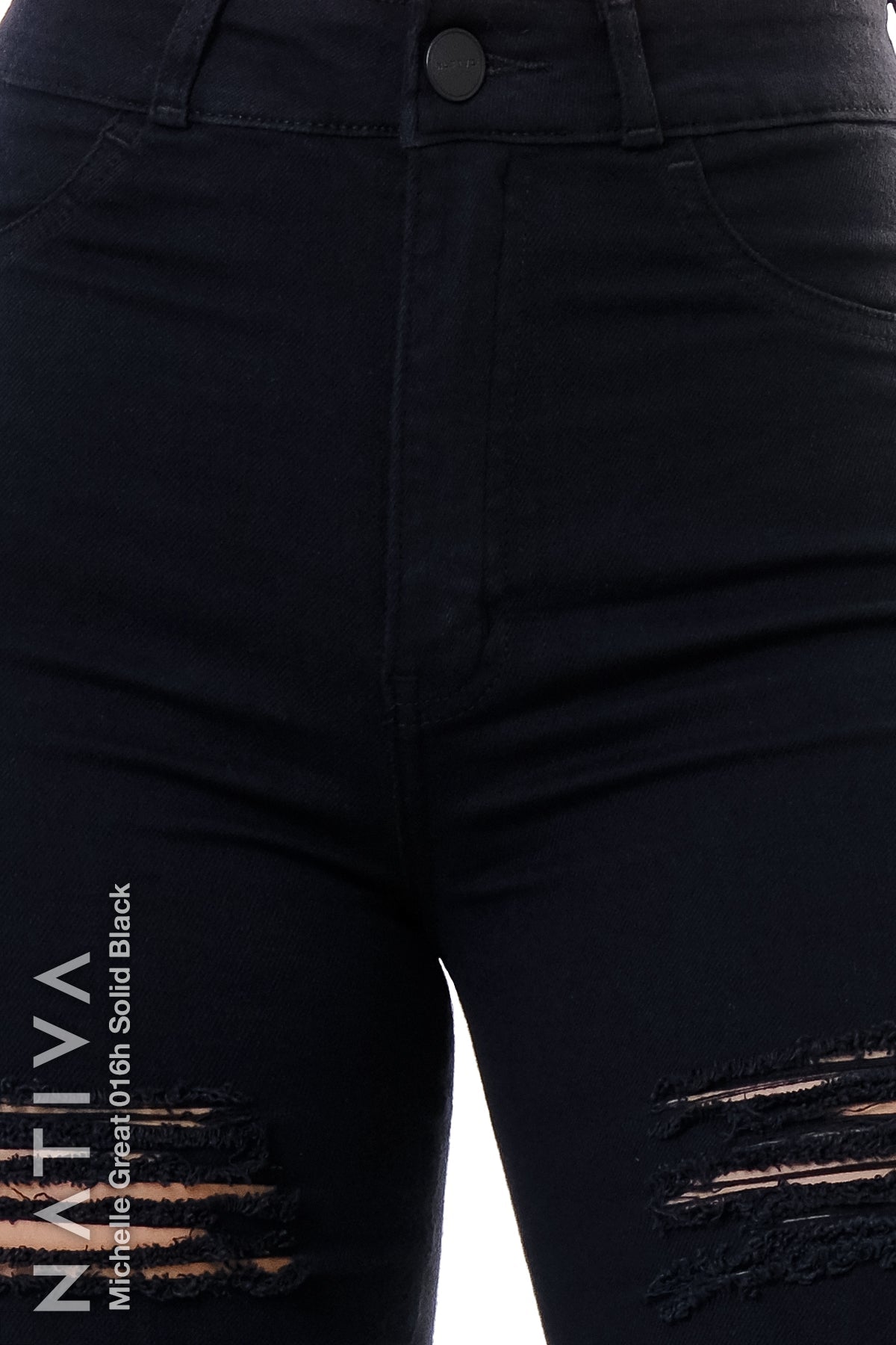 SUPER SKINNY JEANS, MICHELLE GREAT 016H BLACK, Talle Alto. Moldeador. Cuatro Estaciones. Tecnología No Stress®