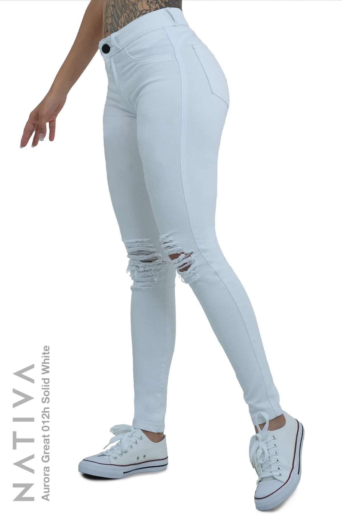 SUPER SKINNY JEANS, AURORA GREAT 012H WHITE, Talle Medio. Moldeador. Cuatro Estaciones. Tecnología No Stress®
