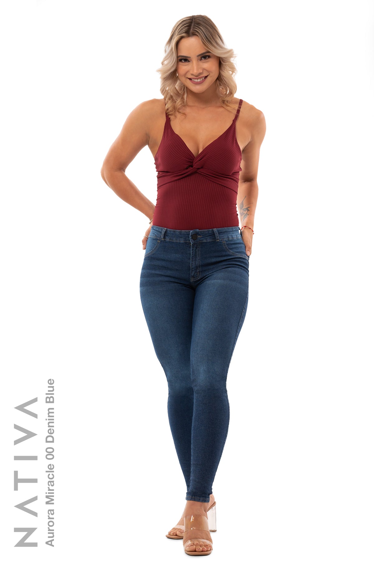 SUPER SKINNY JEANS, AURORA MIRACLE 00 DENIM BLUE, Talle Medio. Moldeador. Movimiento Intenso. Tecnología No Stress®