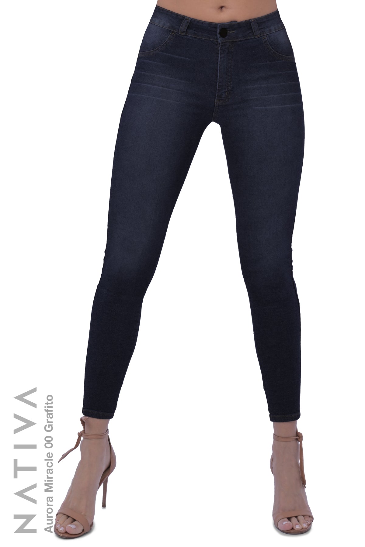 SUPER SKINNY JEANS, AURORA MIRACLE 00 GRAFITO, Talle Medio. Moldeador. Movimiento Intenso. Tecnología No Stress®