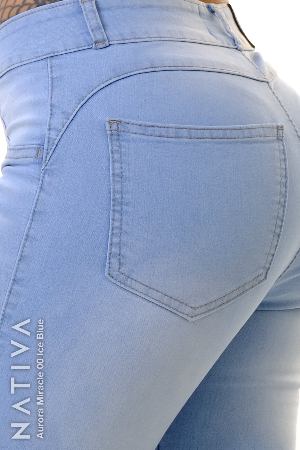 SUPER SKINNY JEANS, AURORA MIRACLE 00  ICE BLUE, Talle Medio. Moldeador. Movimiento Intenso. Tecnología No Stress®