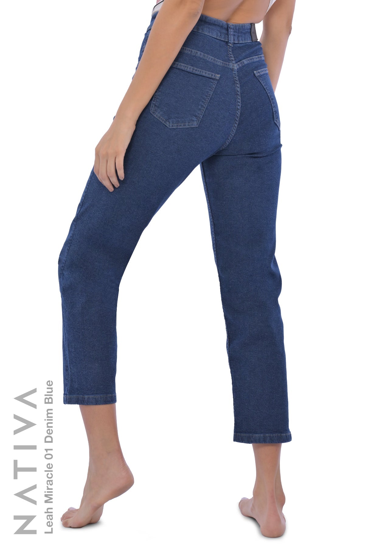 LEGGING JEANS, LEAH MIRACLE 01 DENIM BLUE. Talle Alto. De Fácil Colocado. Para Descanso, Viajes y Vacaciones. Tecnología No Stress®