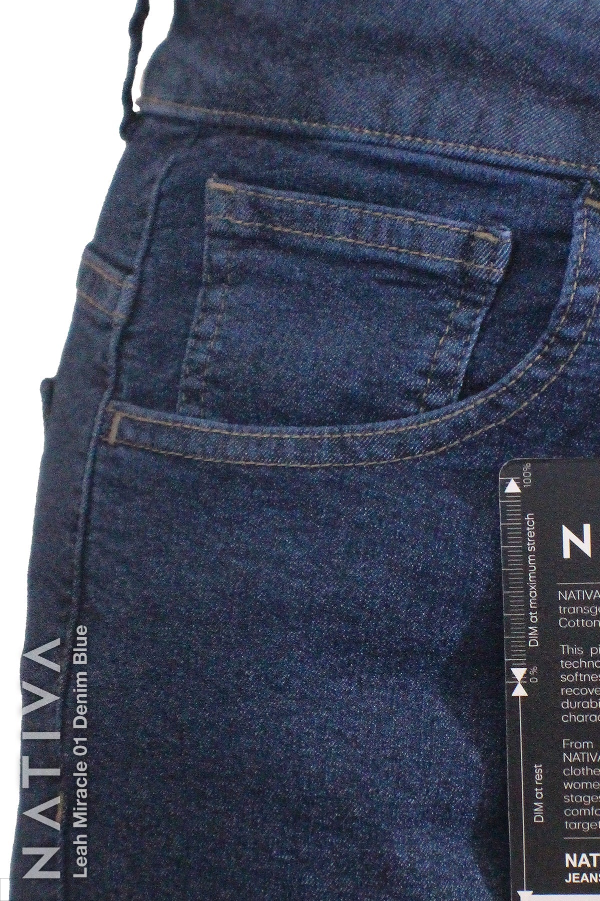 LEGGING JEANS, LEAH MIRACLE 01 DENIM BLUE. Talle Alto. De Fácil Colocado. Para Descanso, Viajes y Vacaciones. Tecnología No Stress®