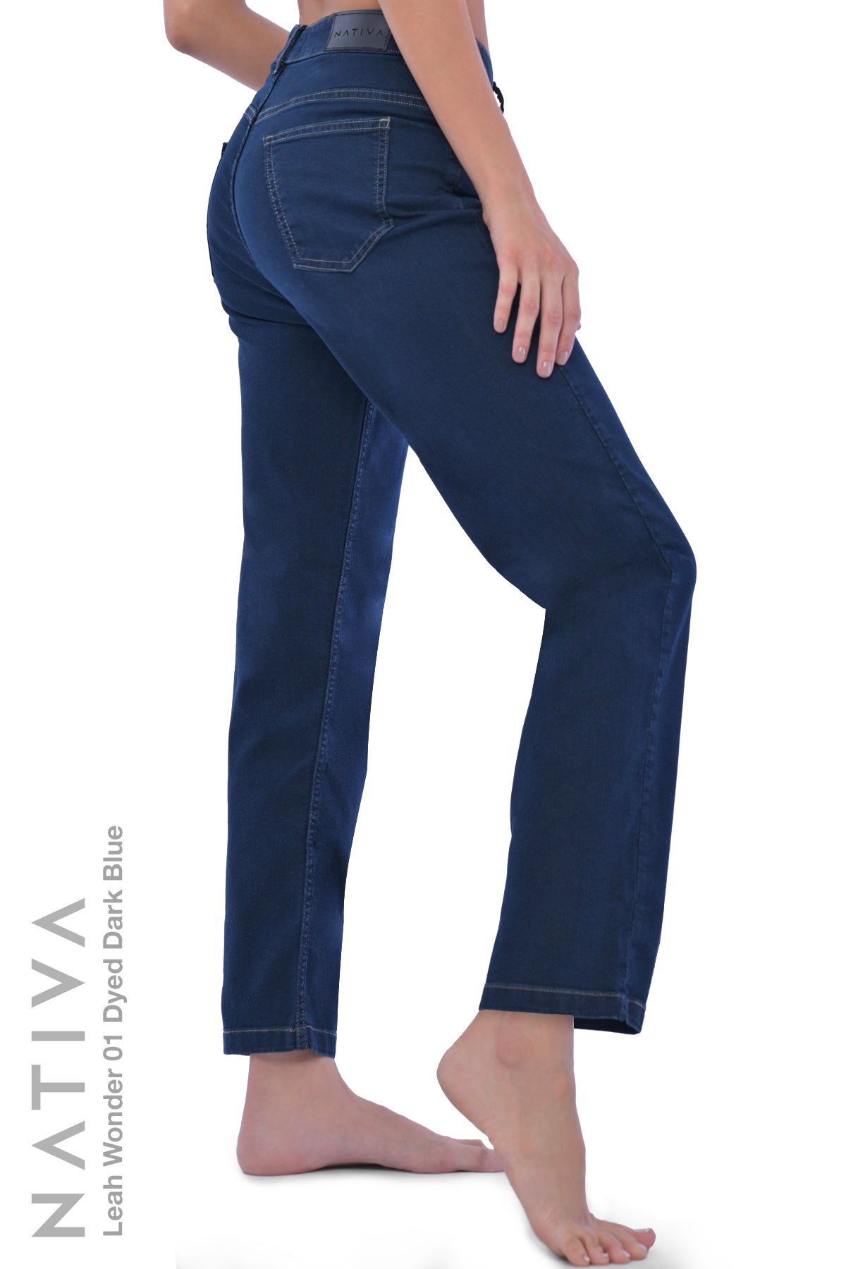 LEGGING JEANS, LEAH WONDER 01 DYED DARK. Talle Alto. De Fácil Colocado. Moldeador y Afirmador. Casual 7 días. Tecnología No Stress®