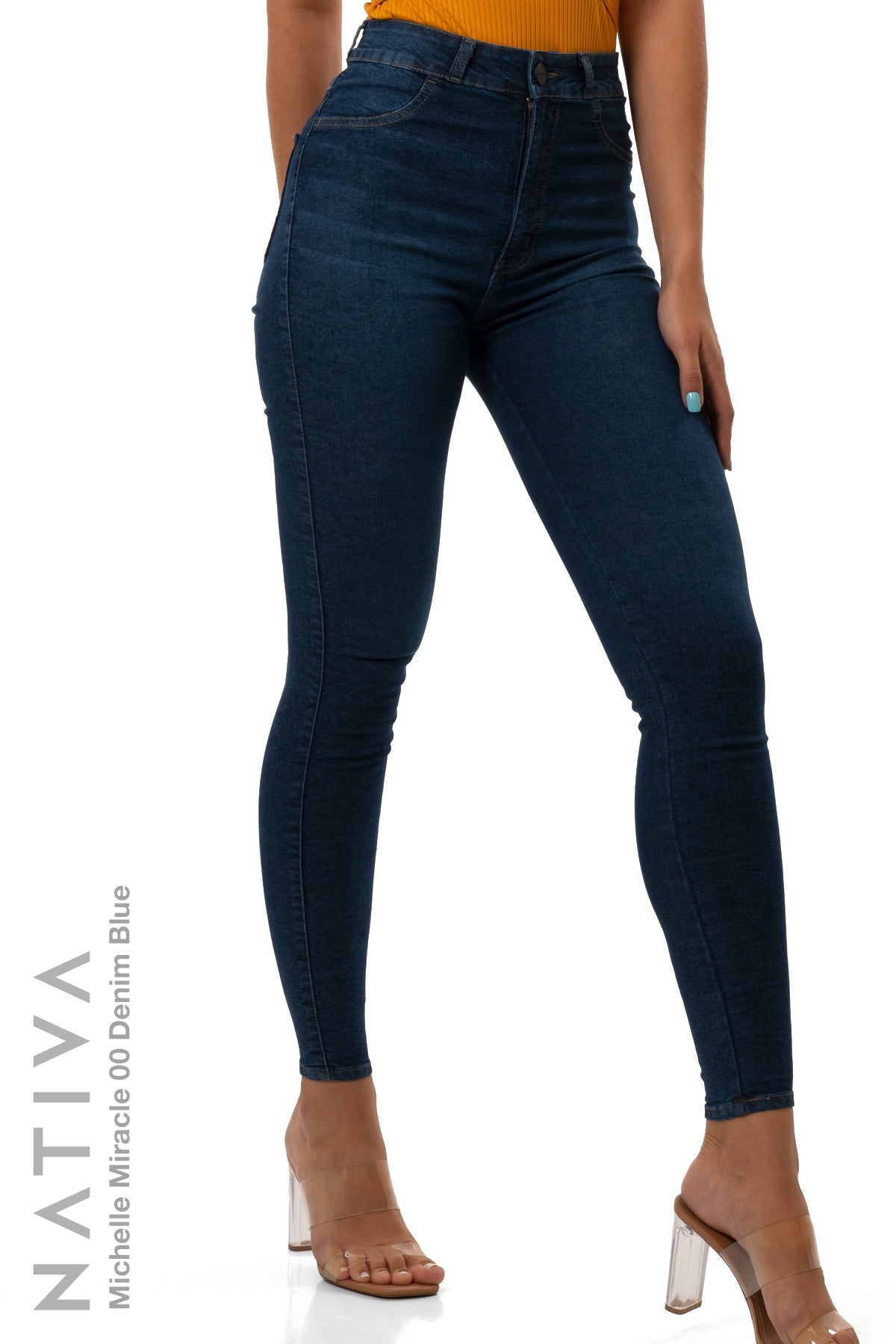 SUPER SKINNY JEANS, MICHELLE MIRACLE 00 DENIM BLUE, Talle Alto. Moldeador. Movimiento Intenso. Tecnología No Stress®