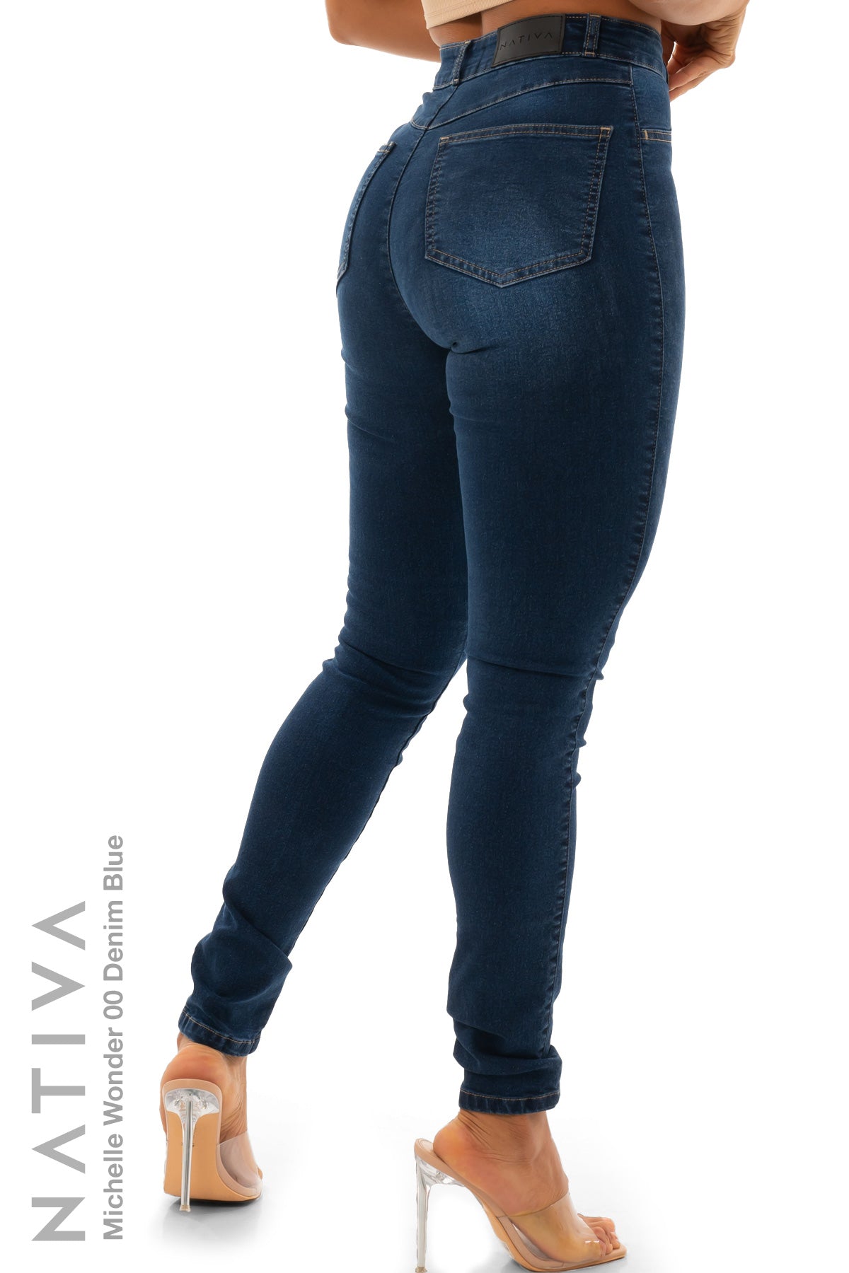 SUPER SKINNY JEANS, MICHELLE WONDER 00 DENIM BLUE, Talle Alto. Moldeador y Afirmador. Casual 7 días. Tecnología No Stress®