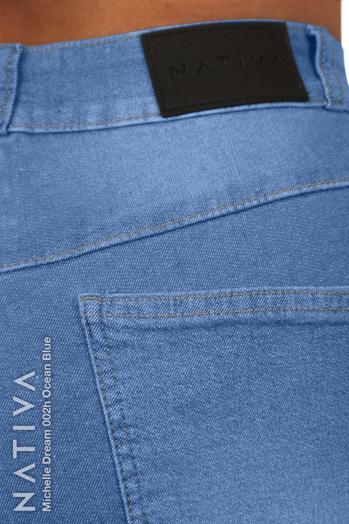 SUPER SKINNY JEANS, MICHELLE DREAM 002H OCEAN BLUE, Talle Alto. Moldeador Ultra Confortable. Jornada Prolongada. Tecnología No Stress®