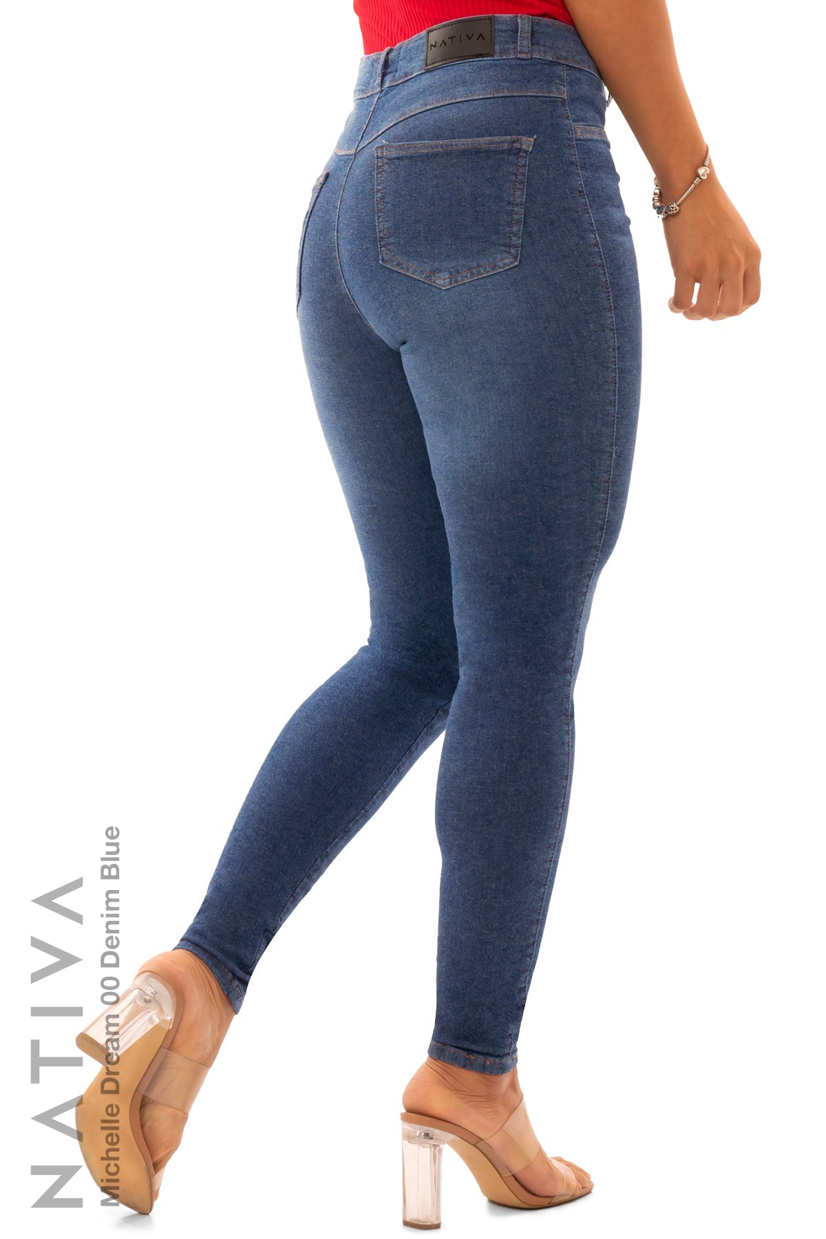 SUPER SKINNY JEANS, MICHELLE DREAM 00 DENIM BLUE, Talle Alto. Moldeador Ultra Confortable. Jornada Prolongada. Tecnología No Stress®