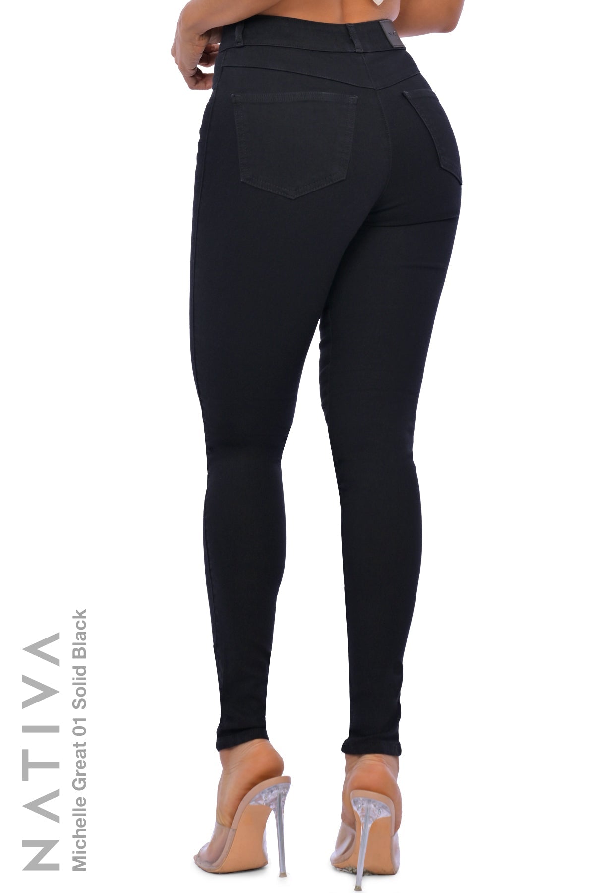 SUPER SKINNY JEANS, MICHELLE GREAT 01 BLACK, Talle Alto. Moldeador. Cuatro Estaciones. Tecnología No Stress®