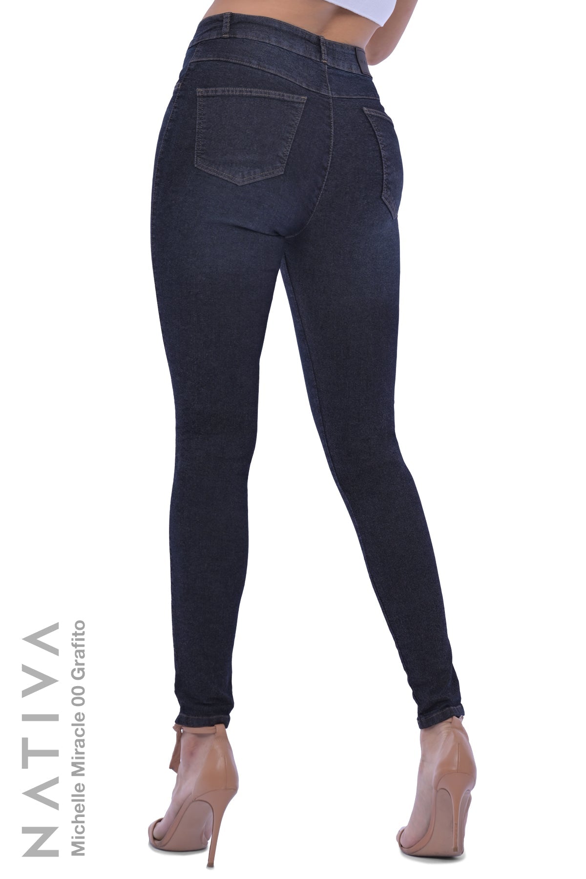 SUPER SKINNY JEANS, MICHELLE MIRACLE 00 GRAFITO, Talle Alto. Moldeador. Movimiento Intenso. Tecnología No Stress®